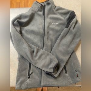 Columbia fleece zip up jacket. Pocket on left arm.